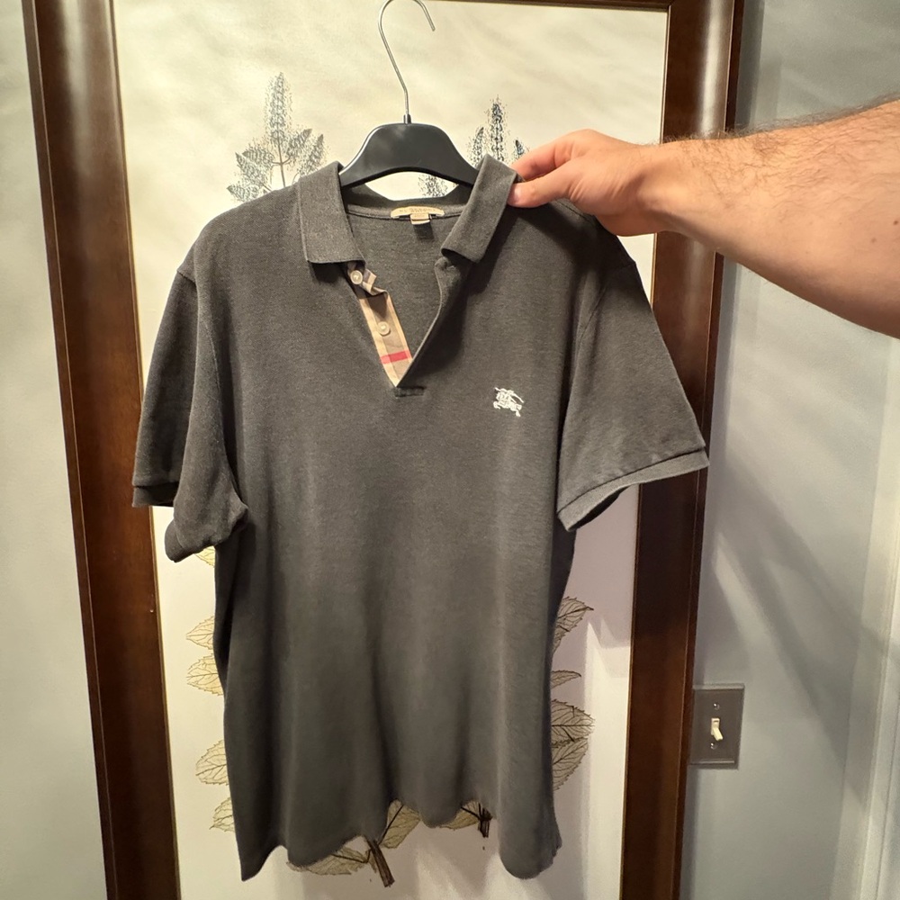 Burberry Polo Shirt Grey with Plaid